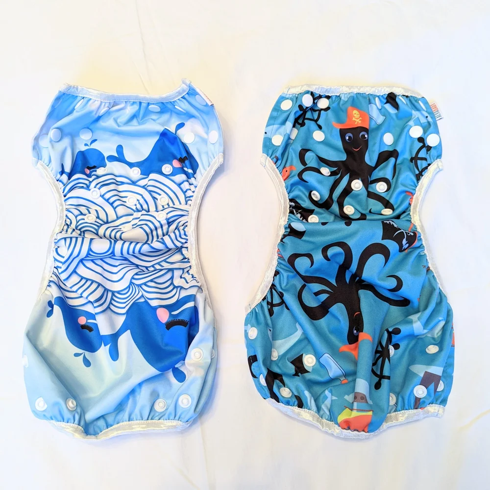 Blue Ocean-Themed Kids Swim Diapers